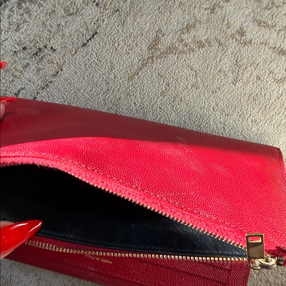 Yves Saint Laurent Bold Red Clutch - Picture 5 of 5